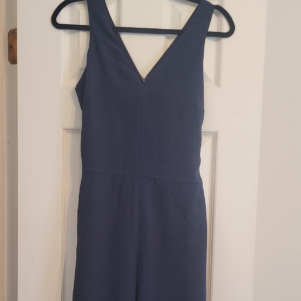 LOFT Navy V-Neck Jumpsuit